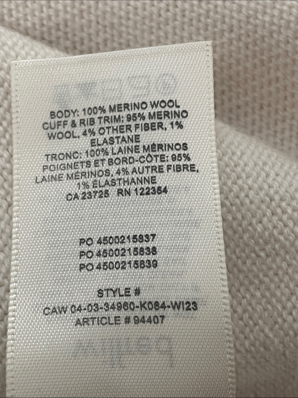 Wilfred 100% Merino Wool Clara Cream Collared V-Neck Pullover Sweater - s - Picture 13 of 13